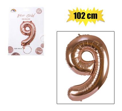 BALLOON HELIUM FOIL ROSE G 9 102cm F-04