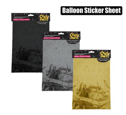 BALLOON TRANSFER LETTER STICKER SHEET