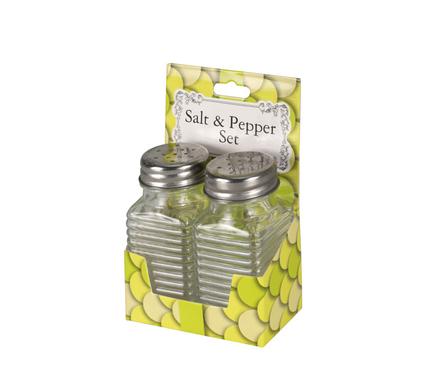 CONDIMENT SHAKERS 2PC GLASS 3-ASSTD