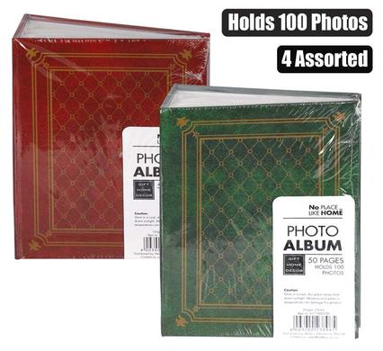 PHOTO ALBUM 100-PHOTO PRINTED ASSTD