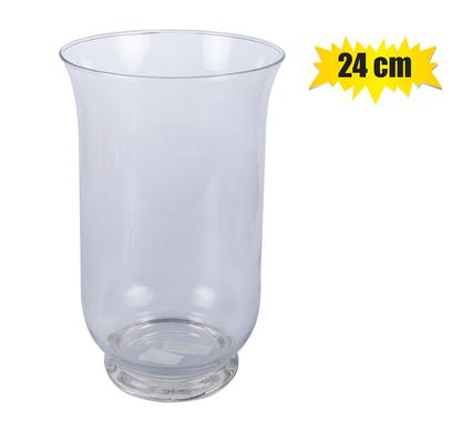 VASE GLASS CLEAR HURRICANE 24cm