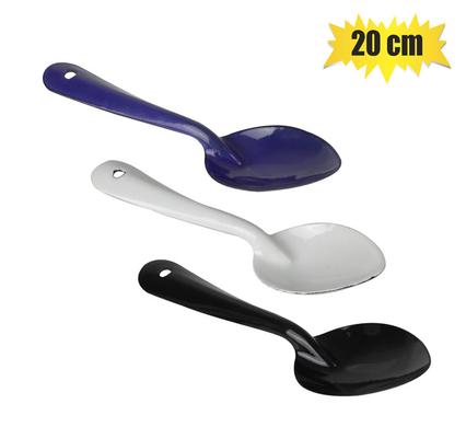 SPOON ENAMEL 20cm SLOTTED