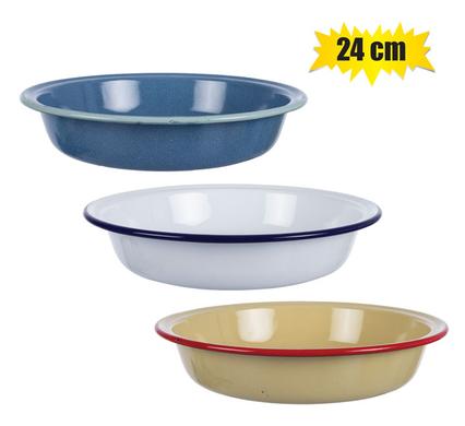 PLATE ENAMEL 24cm MILK