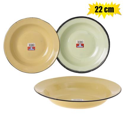 PLATE ENAMEL 22cm PLAIN (SOUP)