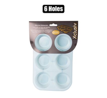 BAKEWARE SILICONE CUP-CAKE PAN 6-HOLE XC