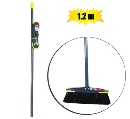BROOM GREY/LIME W/BUMPER 1.2m HANDLE