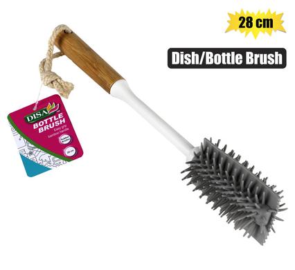 DISH/BOTTLE BRUSH RUBBER BRISTLE 28cm