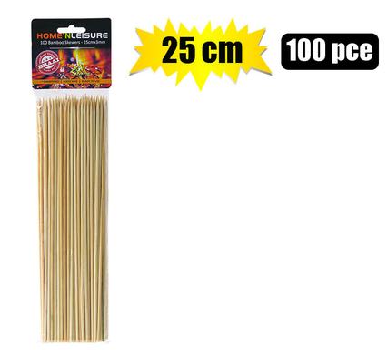 SKEWERS BAMBOO 25cm 100PCE 3mm H&L