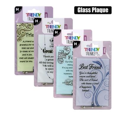 PLAQUE GLASS FRIENDSHIP 8x13cm