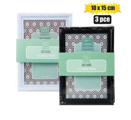 PICTURE-FRAME PL 3-PACK 10X15CM ASSTD