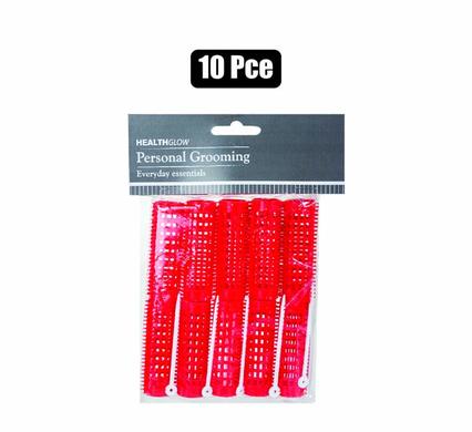 HAIR CURLERS PL 10PC SMALL RED