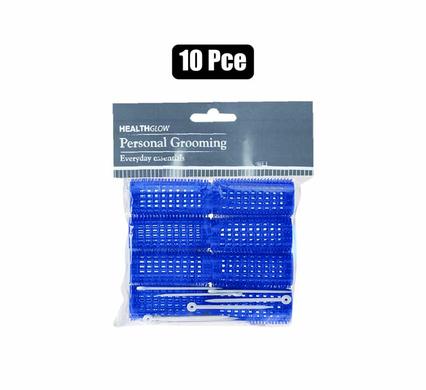 HAIR CURLERS PL 8PC MEDIUM BLUE