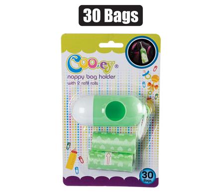 COOEY DIAPER DISPOSAL-BAGS+DISPENSR 30'S