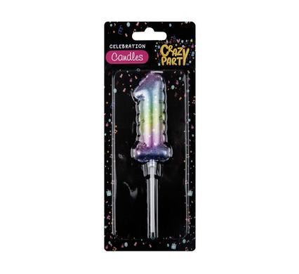 CANDLES BIRTHDAY BALLOON-1 RAINBOW 5cm