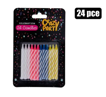 CANDLES BIRTHDAY PLAIN 24PCE