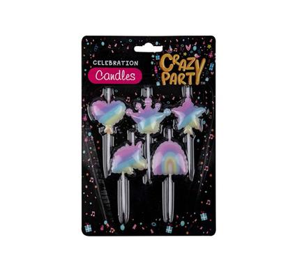 CANDLES BIRTHDAY SHAPES RAINBOW ASTD 3cm