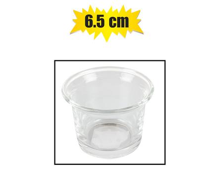 CANDLE-HOLDER GLS CLEAR T-LITE 6.5CM