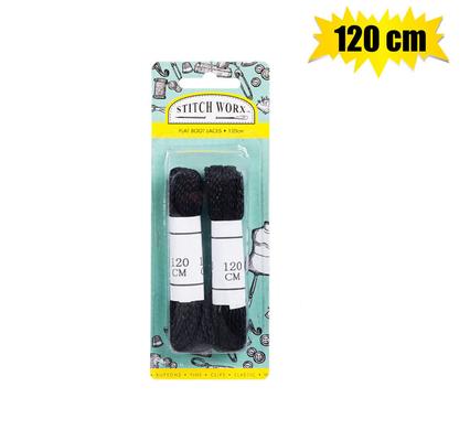 HABERDASHERY SHOE LACES 120cm BLACK