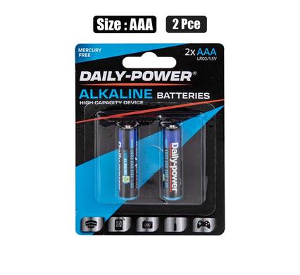 BATTERIES ALKALINE SIZE:AAA 2PCE BLISTER