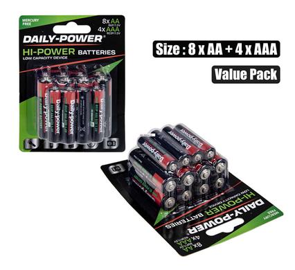 BATTERIES H/POWER AAx8+AAAx4 VALUE PACK