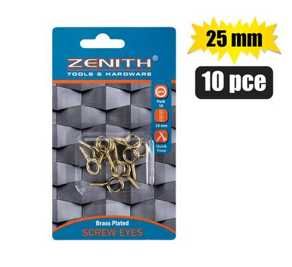 SCREW-EYE BRASS-PL 25mm 10PCE