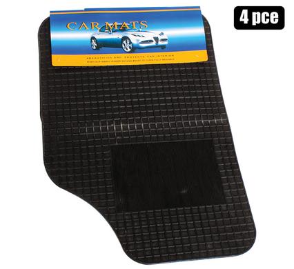 CAR MAT SET RUBBER 4PCE BACK+FRONT