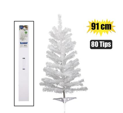 XMAS TREE 91cm WHITE (80 TIPS) REGULAR