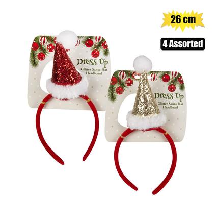 XMAS DRESS UP HEADBAND GLITTER 26cm