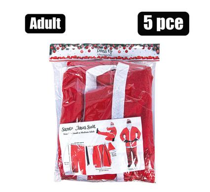 XMAS DRESS UP SANTA SUIT 5PC ADULT