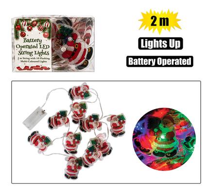 XMAS LIGHTS B/O IN 10LED 2m SANTAS