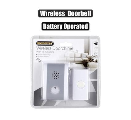WIRELESS DOORBELL WITH 16 MELODIES B/O