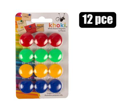 STATIONERY WHITEBOARD MAGNETS 12PC