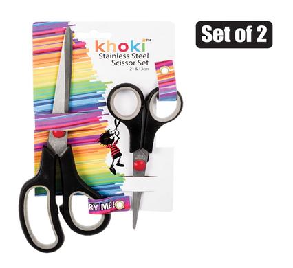 SCISSOR PL HANDLE SET-2 S/S 21cm+14cm
