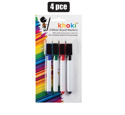 MARKER WHITEBOARD 4PCE WITH ERASER