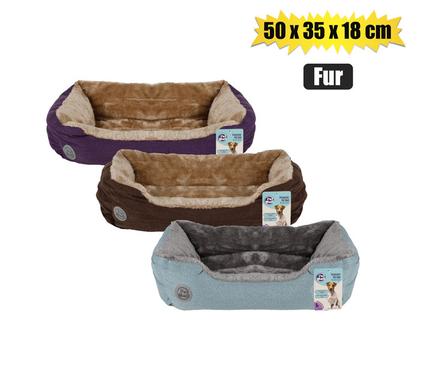 PET BED RECTANGLE "FUR" 50x35x18cm