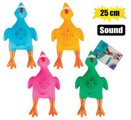 PET TOY PUPPY VINYL CHICKEN 25cm