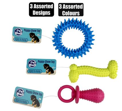 PET TOY PUPPY CHEWS TPR ASSORTED
