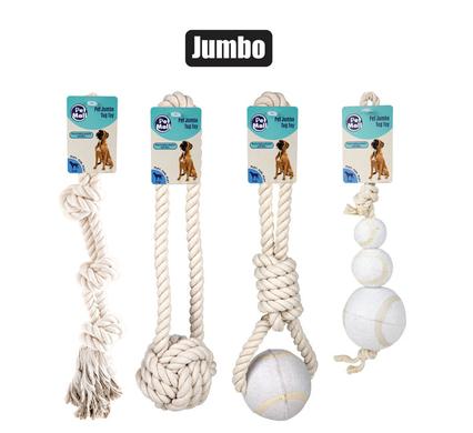 PET DOG TOY TUG ROPE JUMBO ASSTD