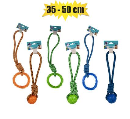 PET DOG TOY ROPE AND TPR ASSTD 35-50cm