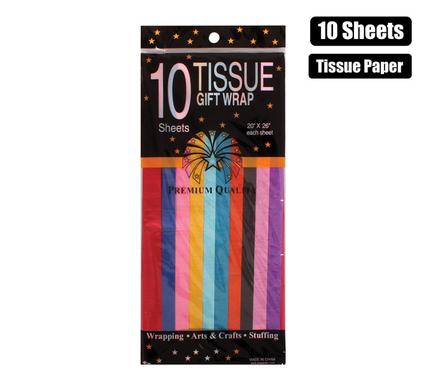 PAPER TISSUE 50x70cm 10xSHTS ASTD COLORS