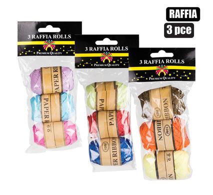 PAPER RAFFIA ASSTD COLORS 5mmx10m