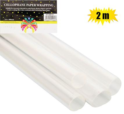 GIFT-WRAP CELLOPHANE CLEAR 500mmx2m