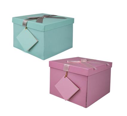 GIFT BOX FLAT PACK 22x22x22cm PASTEL
