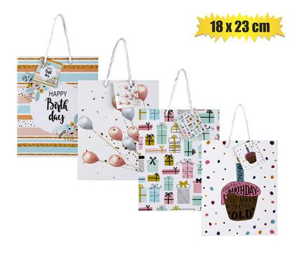 GIFT-BAG PAPER MED 18x23cm BIRTHDAY