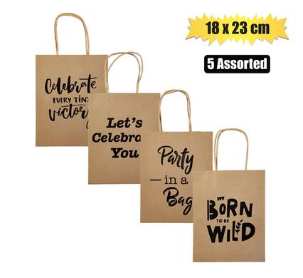 GIFT-BAG PPR ENG WORDS MED 18x23cm