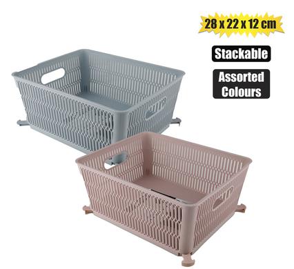 BASKET PL STACKABLE 5,8L 28x22x12cm