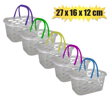 BASKET PL W/HANDLES 27x16x12cm