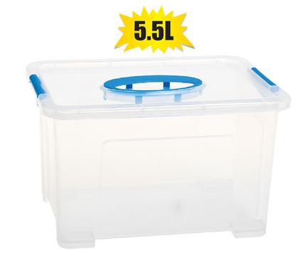 STORAGE BOX CLEAR GO2 5.5L 26x20x16cm