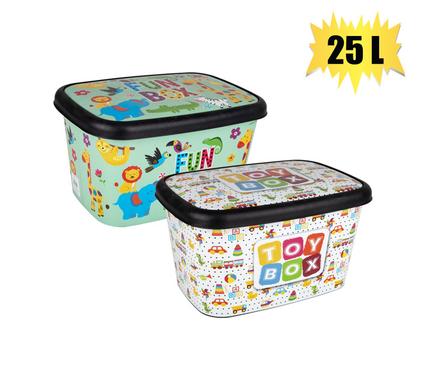 STORAGE BOX DECORATED DEEP 25L