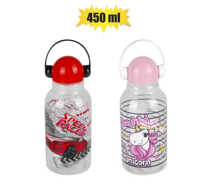 WATER BOTTLE 460ml UNICORN/RACER ASSTD